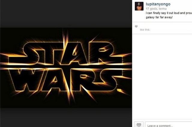 Lupita Nyong'o poinformowała na Instagramie, że będzie można ją oglądać w najnowszej części "Gwiezdnych wojen" (fot. screen z Instagram.com)