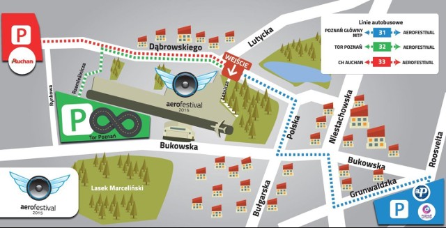 Dojazd autobusów na Aerofestival 2015