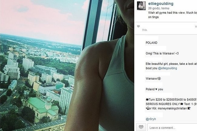 Ellie Goulding na siłowni (fot. screen z Instagram.com)