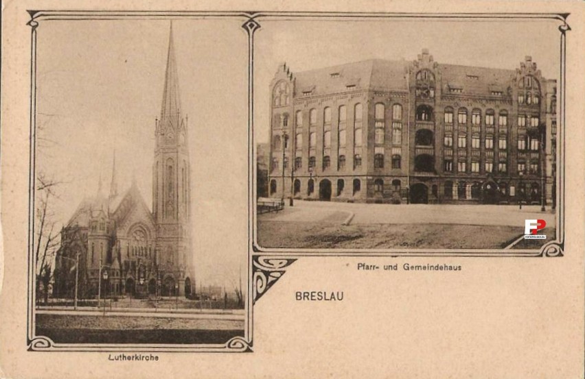 Lata 1910-1930 , Kościół Lutra z lewej strony a z prawej...