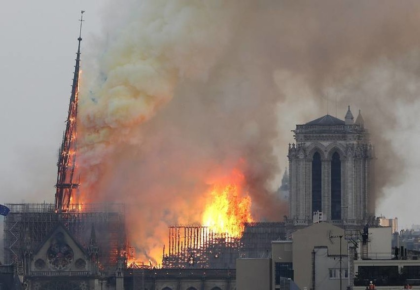 Pożar katedry Notre Dame w Paryżu. Spłonął dach. Katedra zostanie odbudowana!