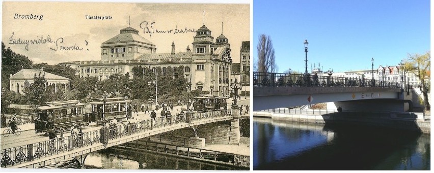 Most Gdański i budynek teatru Miejskiego (rozebrany w 1945...