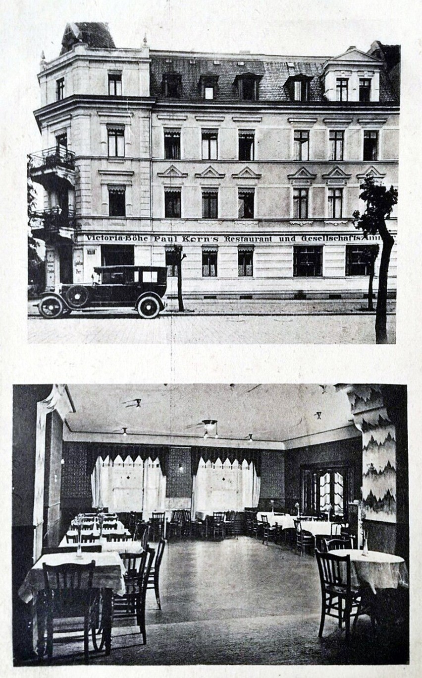 Restauracja "Victoria-Höhe" na rogu ulic Bohaterów Getta i Langiewicza
