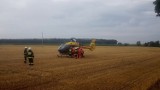 Kolejny groźny wypadek w gminie Dobrzyca. Do poszkodowanego przyleciał helikopter Lotniczego Pogotowia Ratunkowego