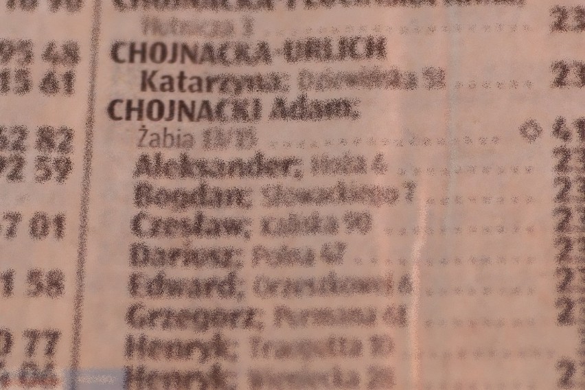 # 23 We Włocławku osób o nazwisku Chojnacka/Chojnacki jest...