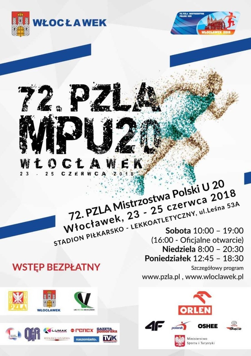 72. PZLA Mistrzostwa Polski U20 w lekkoatletyce na stadionie OSiR we Włocławku już w ten weekend [program minutowy]