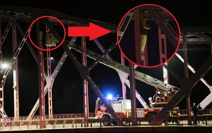 Mężczyzna wspiął się na most i groził, że skoczy - Głogów 15.03.2021