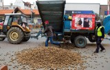 Protest rolników. Rolnicy z Chojnic i Człuchowa wysypali ziemniaki pod biurem posła PiS. Interweniowała policja (zdjęcia, wideo)
