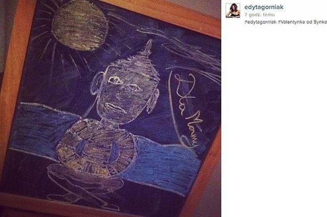 Rysunek to prezent, który otrzymała Edyta Górniak od swojego synka Allana.(fot. screen Instagram)