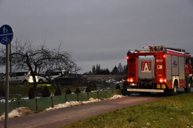 Działania CBŚ, policji i straży pożarnej na jednej z posesji w Raniewie w gminie Prabuty.