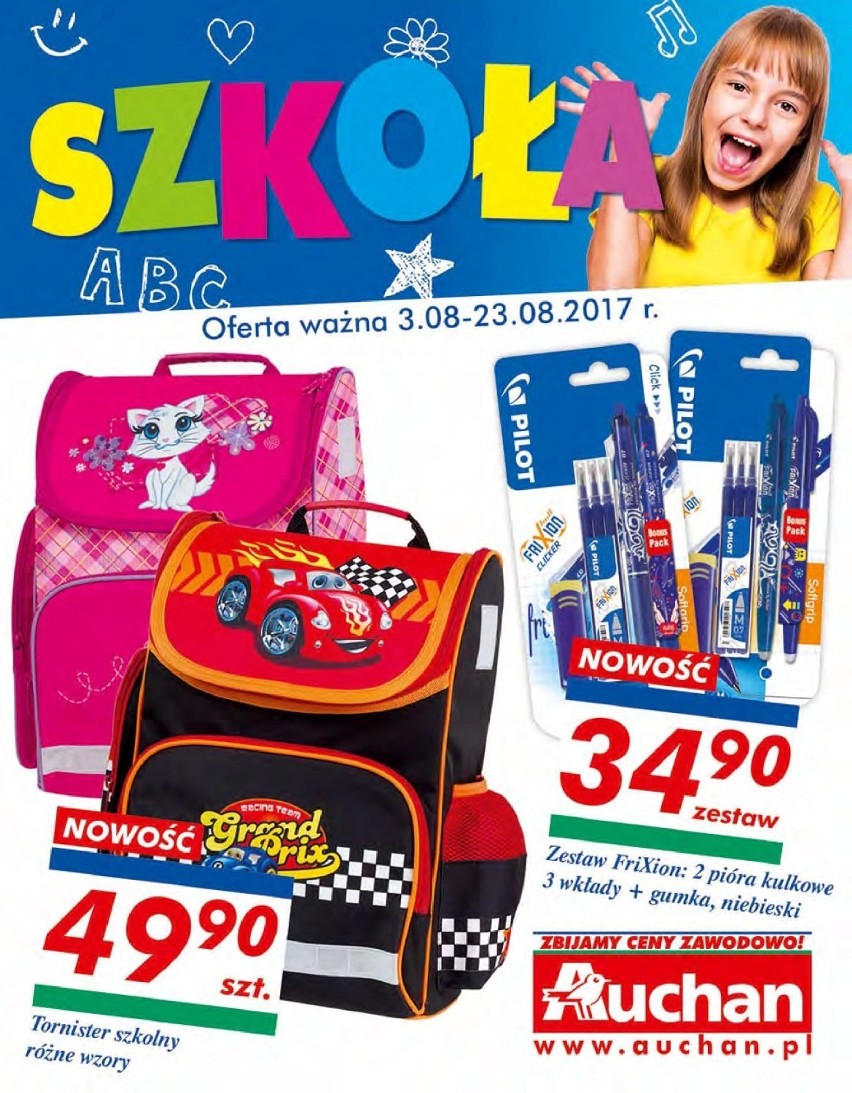 Wyprawka szkolna 2017 - Auchan GAZETKA