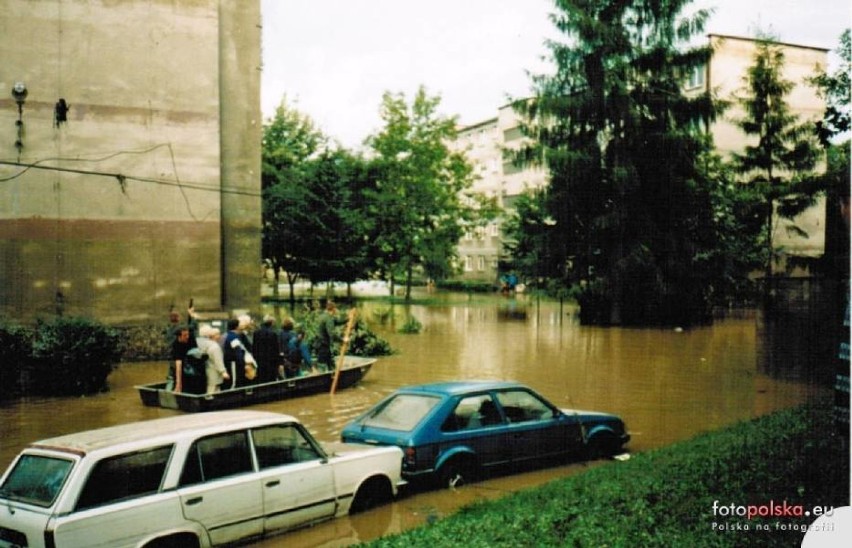 Zdjęcie z powodzi w Kłodzku w 1997 roku