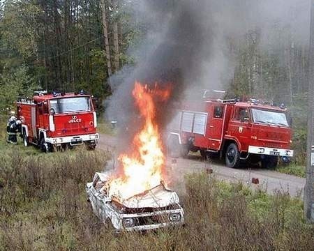 Strażacy użyli specjalistycznego sprzętu, by wyciągnąć poszkodowanych ze zniszczonego pojazdu.
Fot.Marcin Modrzejewski
