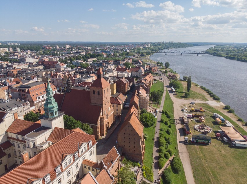 Tak wygląda panorama Grudziądza z lotu ptaka. Zobacz zdjęcia