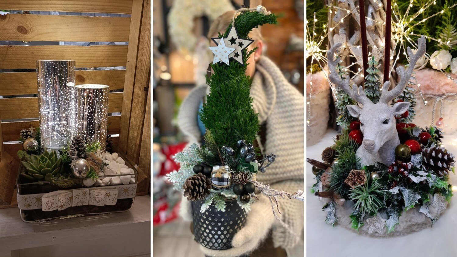 Takie są najładniejsze stroiki świąteczne na stół lub komodę. Zobacz  dekoracje z kwiaciarni w Żninie! | Żnin Nasze Miasto
