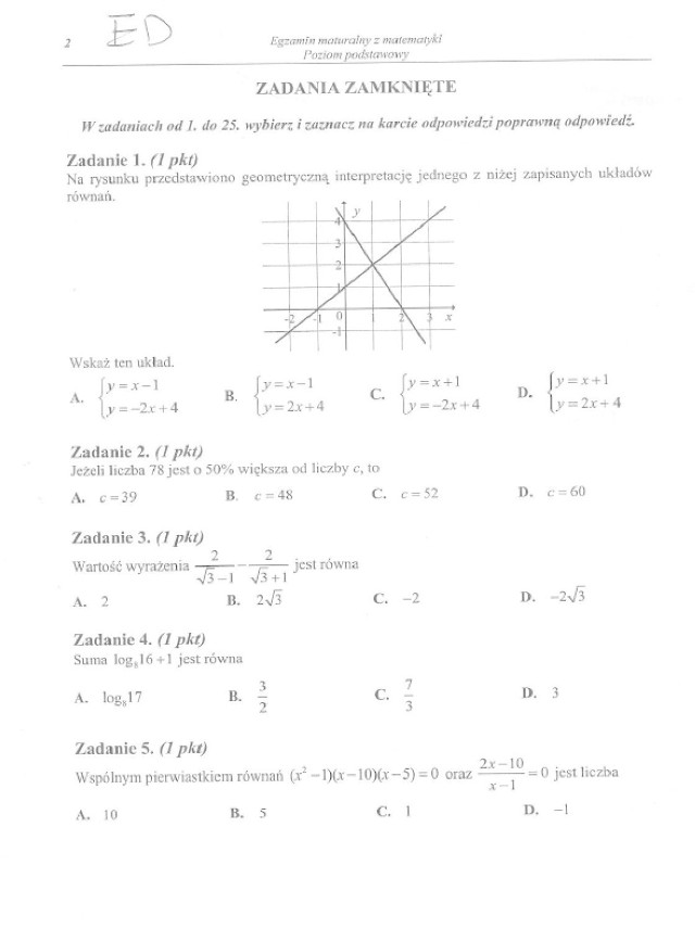 MATURA 2015. MATEMATYKA "Wyciekły arkusze, "znamy zadania", "przecieki" [ZADANIA, ODPOWIEDZI]

Arkusze z zeszłego roku!