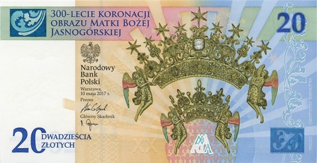 Banknot kolekcjonerski na 300-lecie koronacji obrazu NMP (Materiał NBP)