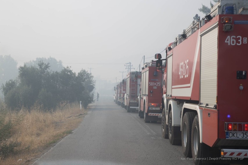 Polscy strażacy pomagają gasić pożary w Grecji