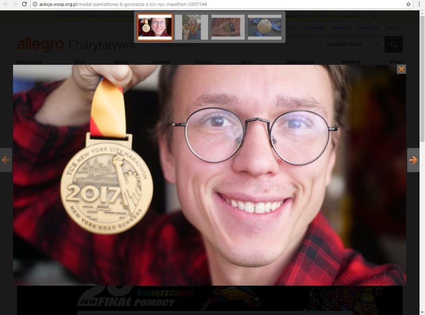 Medal Krzysztofa Gonciarza ze słynnego maratonu w Nowym...