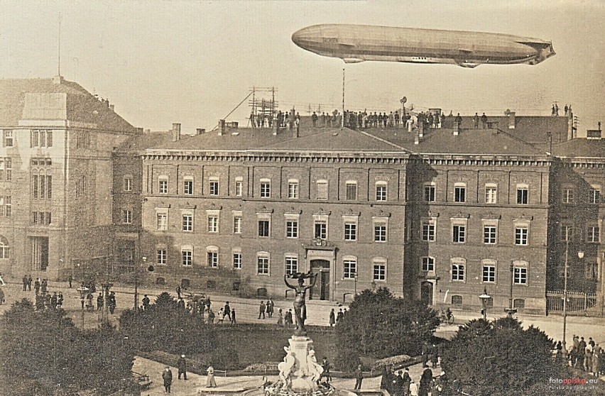 Tłumy ciekawskich przychodziły oglądać kultowy Zeppelin (sterowiec), który wznosił się nad Łagowem i Goerlitz 