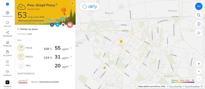 Smog w Zduńskiej Woli. Co pokazują czujniki na początku października?