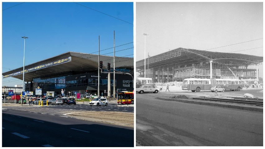 Dworzec Centralny z 1975 roku (po prawej). Zdjęcie wykonano...