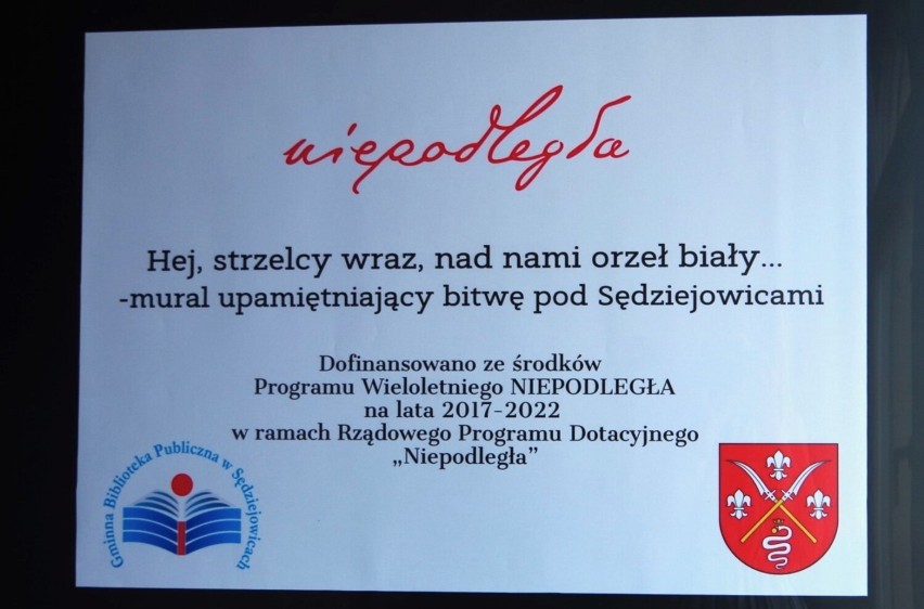 Mural upamiętniający Bitwę pod Sędziejowicami powstał w bibliotece w Sędziejowicach