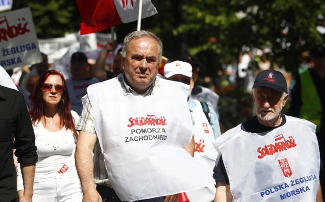 Mieczysław Jurek, przewodniczący NSZZ "Solidarność" Pomorza Zachodniego