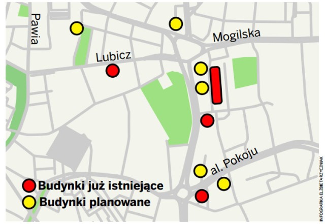 W nowych biurowcach w okolicy rond Mogilskiego i Grzegórzeckiego pracować będzie kilka tysięcy osób.