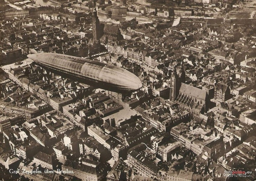 Takie "cygara" latały kiedyś nad Wrocławiem. Oto zdjęcia sterowców nad Breslau