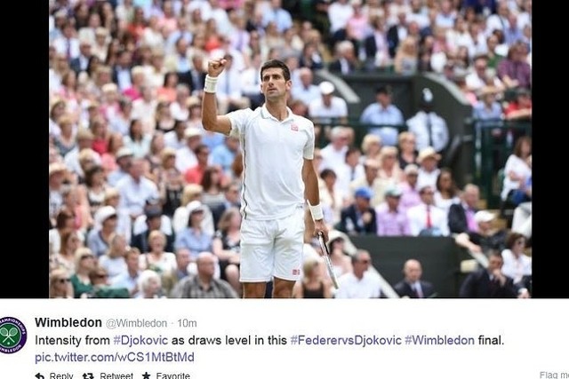 Novak Djoković - triumfator Wimbledonu 2014 (fot. screen z Twitter.com)