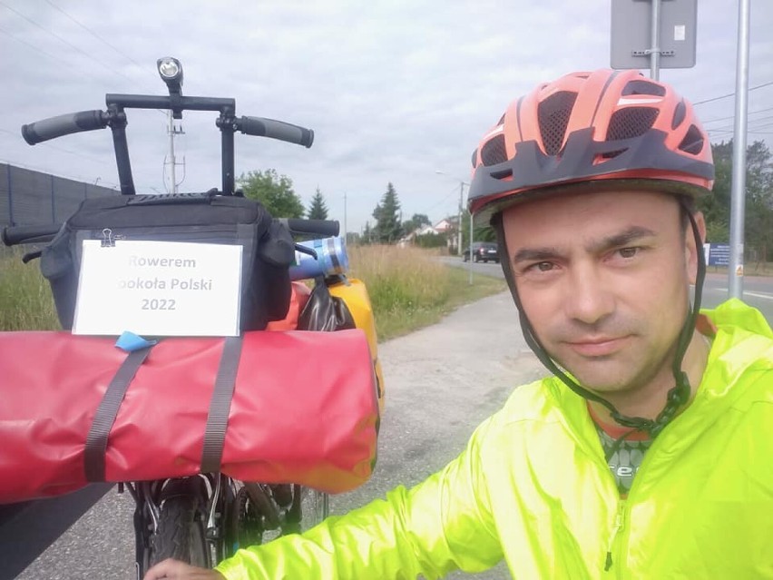 Robert Barys przejechał rowerem wokół Polski w 32 dni,...