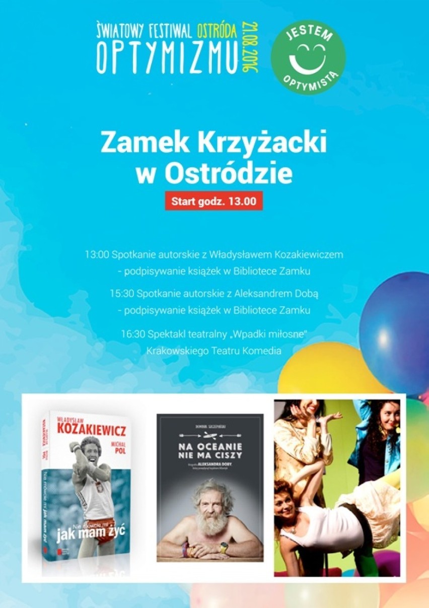 Światowy Festiwal Optymizmu już 21 sierpnia w Ostródzie
