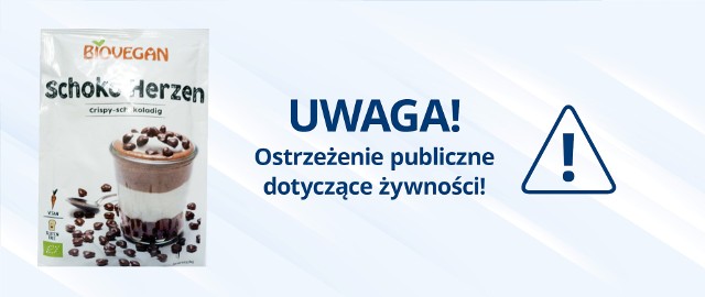 Wycofanie 3 partii produktu pn. POSYPKA DEKORACYJNA CZEKOLADOWE SERCA BEZGLUTENOWA BIO 35 g - BIOVEGAN ze względu na obecność glutenu