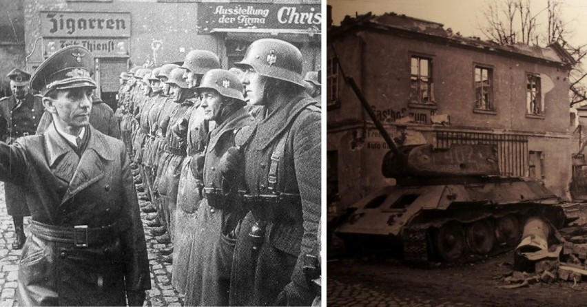 Radzieckie i niemieckie wojska na ulicach Lubania