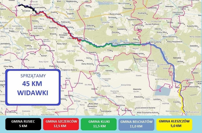 Wielkie sprzątanie rzeki Widawki zaplanowano na terenie kilku gmin powiatu bełchatowskiego