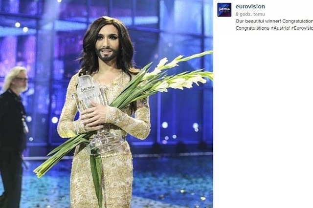 Conchita Wurst z Austrii wygrała 59. konkurs Eurowizji! (fot. screen Instagram.com)