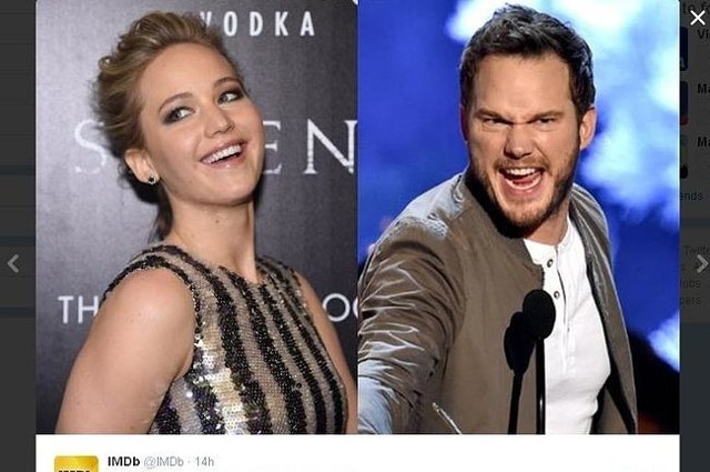 Jennifer Lawrence i Chris Pratt (fot. screen z Twitter.com)