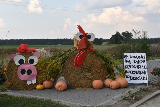 Pomysłowo mieszkańcy Mechlina przystroili wieś podczas ubiegłorocznych dożynek