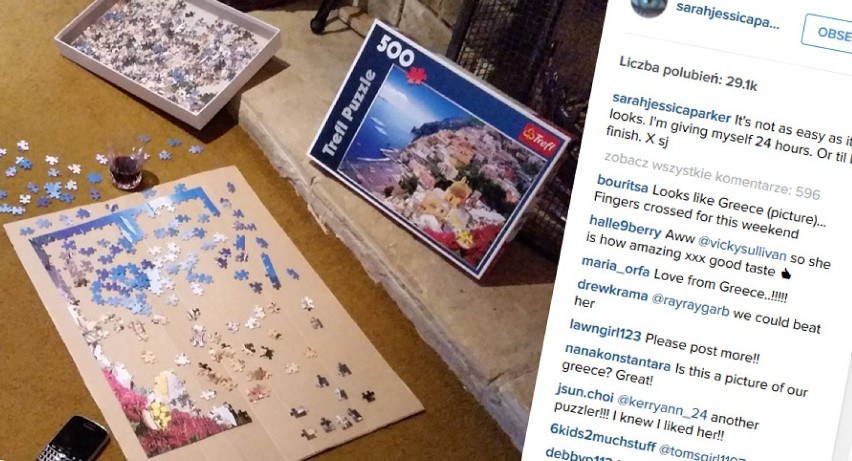 Sarah Jessica Parker układała puzzle sopockiego Trefla