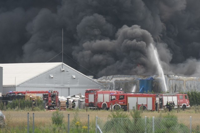 Pożar składowiska odpadów w Głogowie koło Torunia. 30 jednostek straży w akcji [NAJNOWSZE ZDJĘCIA]