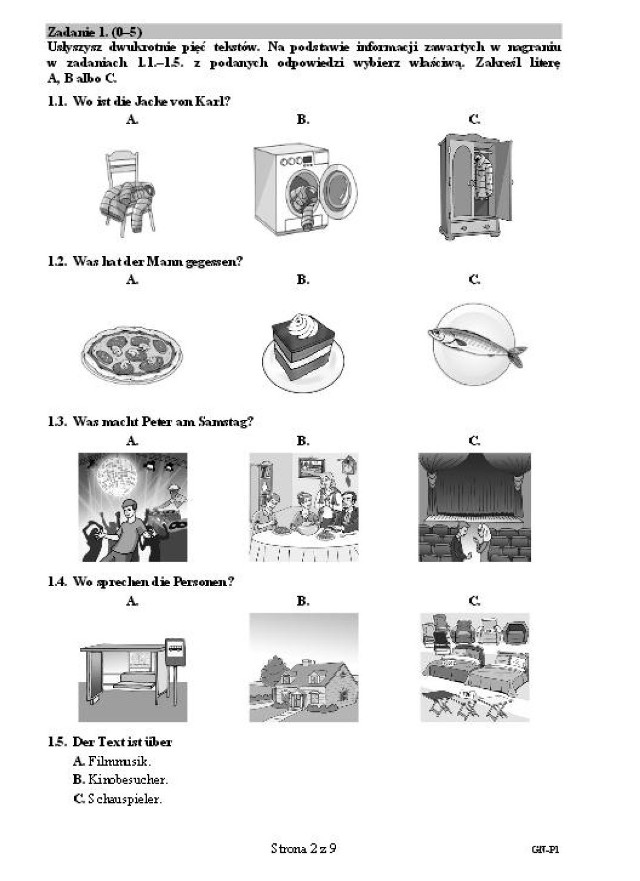 Egzamin gimnazjalny 2015 z CKE. Język niemiecki podstawowy {ARKUSZE, ODPOWIEDZI wkrótce]