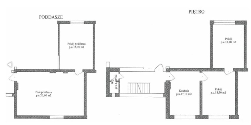 Mieszkanie nr 1 w Bojadłach - plan pomieszczeń...