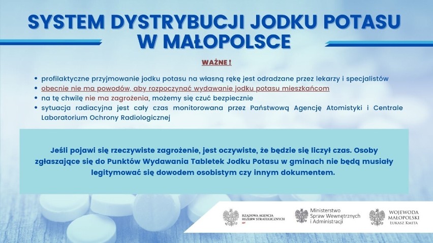 System dystrybucji jodku potasu w Małopolsce - informacje