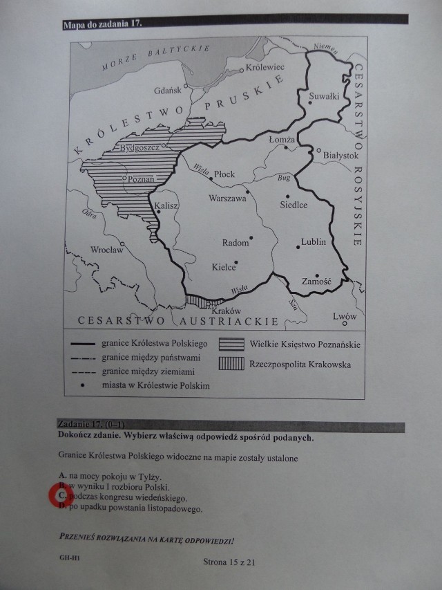 Egzamin test gimnazjalny 2015 z CKE. Historia, wos [ODPOWIEDZI, ARKUSZE]