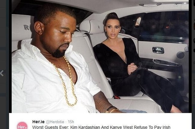 Kanye West i Kim Kardashian (fot. screen z Twitter.com)