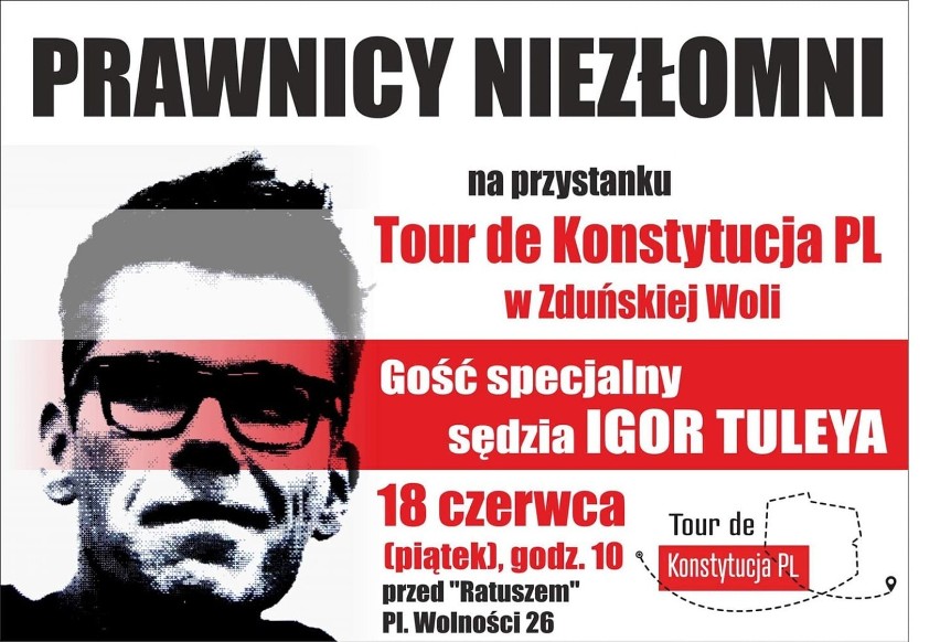 Tour de Konstytucja PL w Zduńskiej Woli  w piątek. Będzie sędzia Igor Tuleya