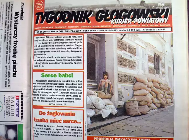 W 1997 roku lipcowe wydania „Tygodnika Głogowskiego" poświęcone były głównie walce z powodzią