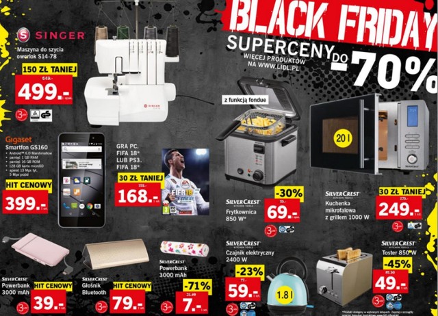 Black Friday 2017 w Lidlu. Czarny Piątek w Lidlu: te prodkty będą dużo tańsze! [LISTA PRODUKTÓW]