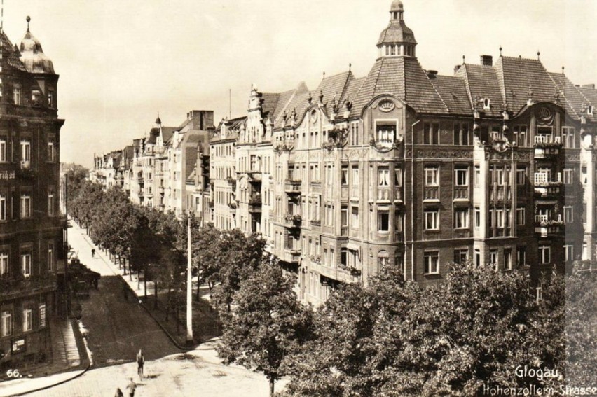 Przedwojenna Hohenzollernstrasse w dawnym Głogowie